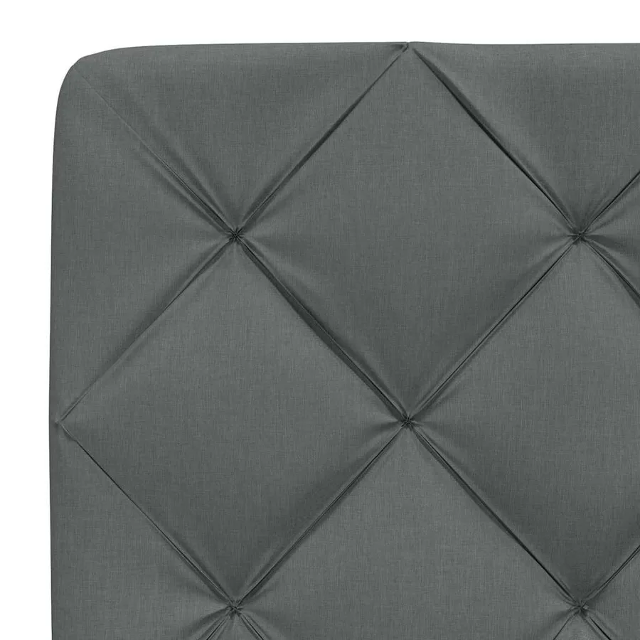 Lit avec matelas gris foncé 90x200 cm tissu - 10