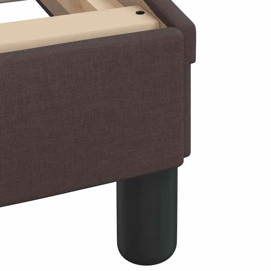 Lit avec matelas marron foncé 90x200 cm tissu - 10