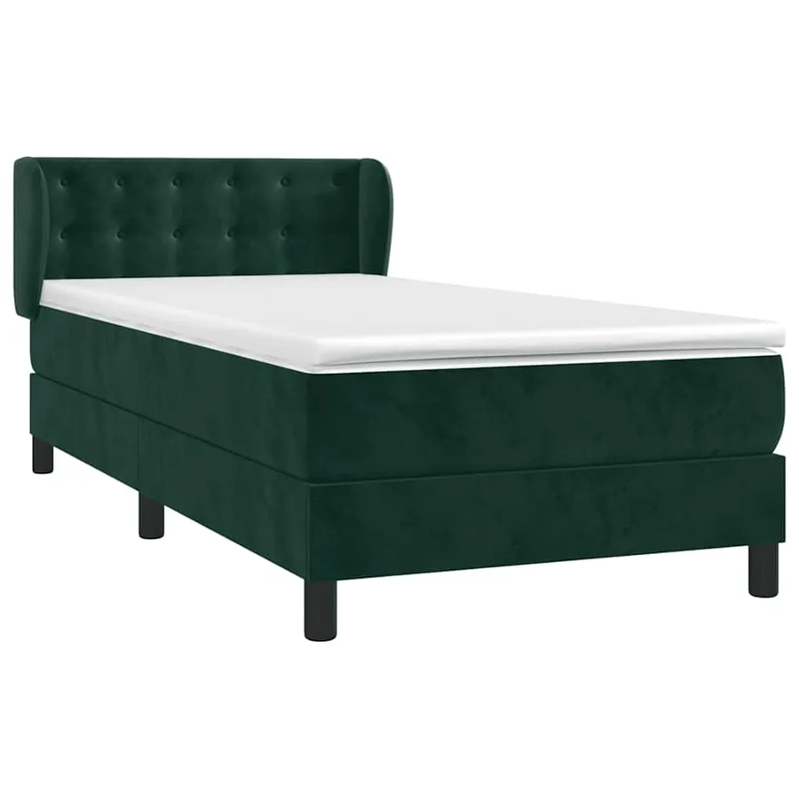 Sommier à lattes de lit et matelas Vert foncé 80x200 cm Velours - 3