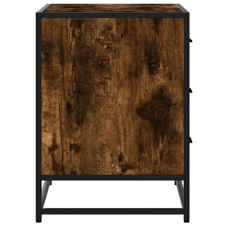 Commode chêne fumé 70x41x56 cm bois d'ingénierie - 6