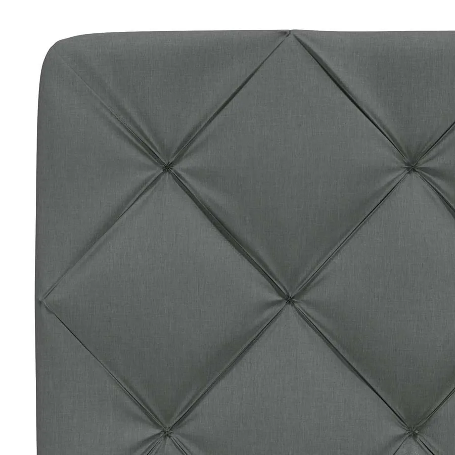 Lit avec matelas gris foncé 140x190 cm tissu - 11