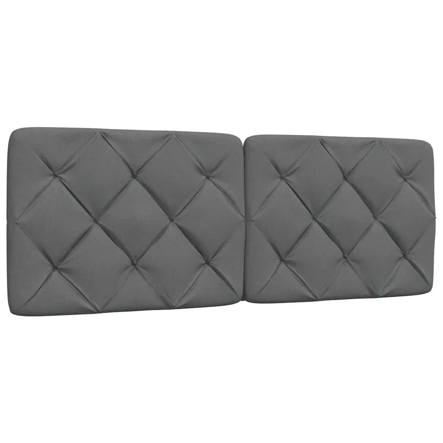Lit avec matelas gris foncé 140x190 cm tissu - 9