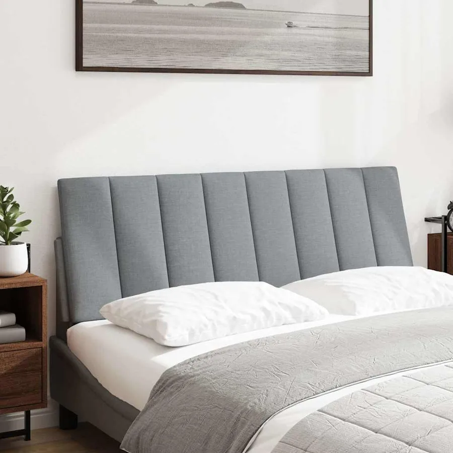 Coussin de tête de lit Hanko gris clair 120 cm tissu - 2