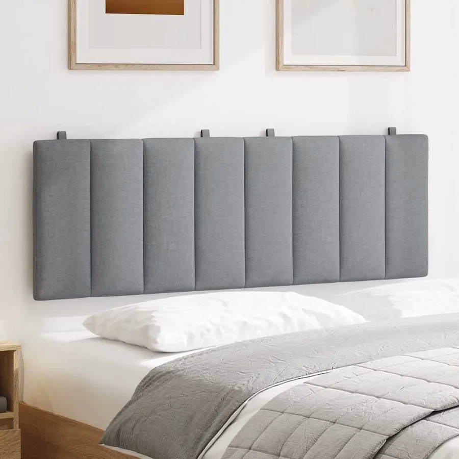 Coussin de tête de lit Hanko gris clair 120 cm tissu - 3