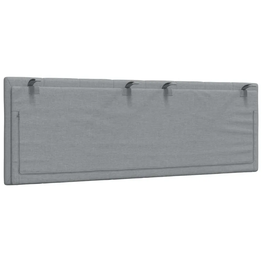 Coussin de tête de lit Hanko gris clair 120 cm tissu - 6