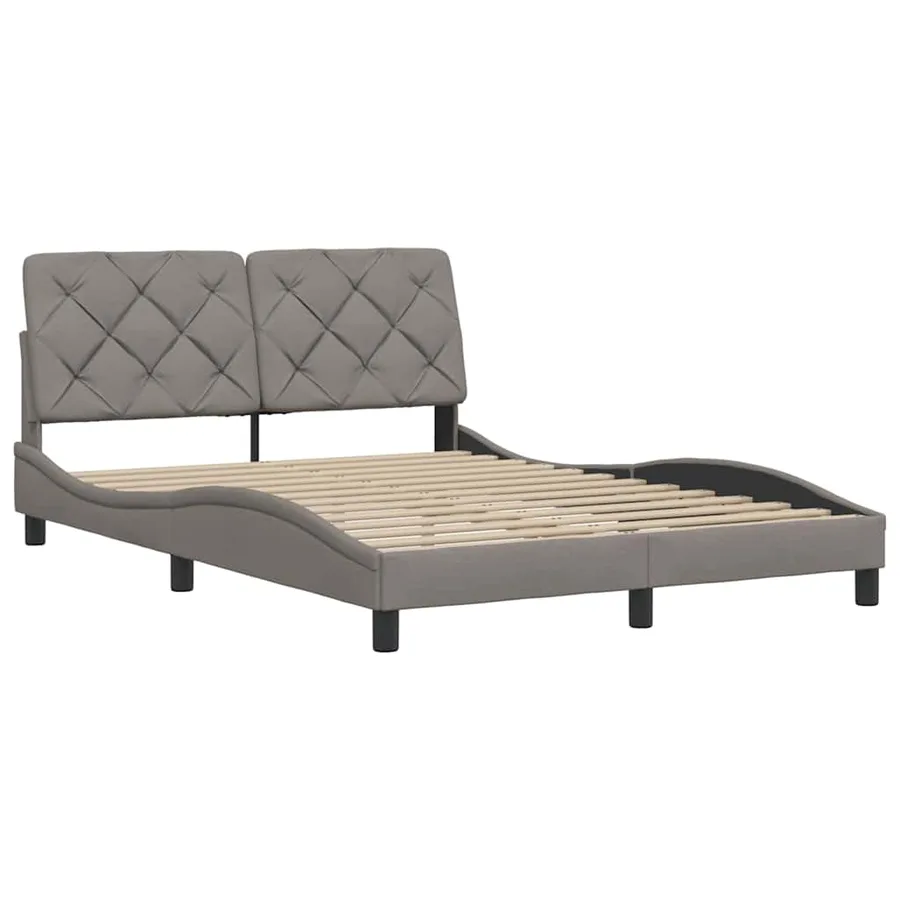 Cadre de lit sans matelas taupe 140x200 cm tissu - 4