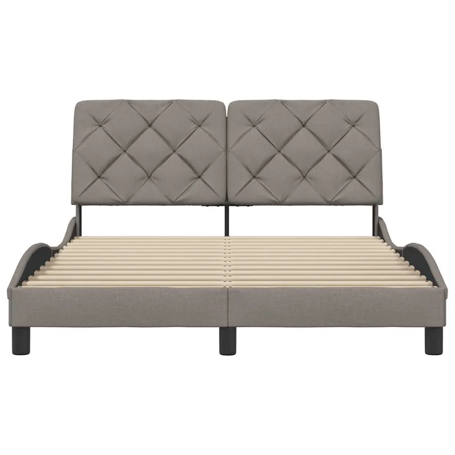 Cadre de lit sans matelas taupe 140x200 cm tissu - 5