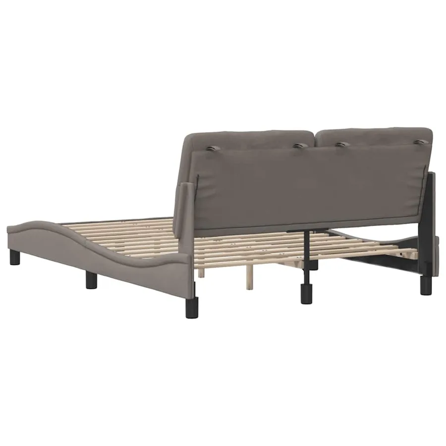 Cadre de lit sans matelas taupe 140x200 cm tissu - 9