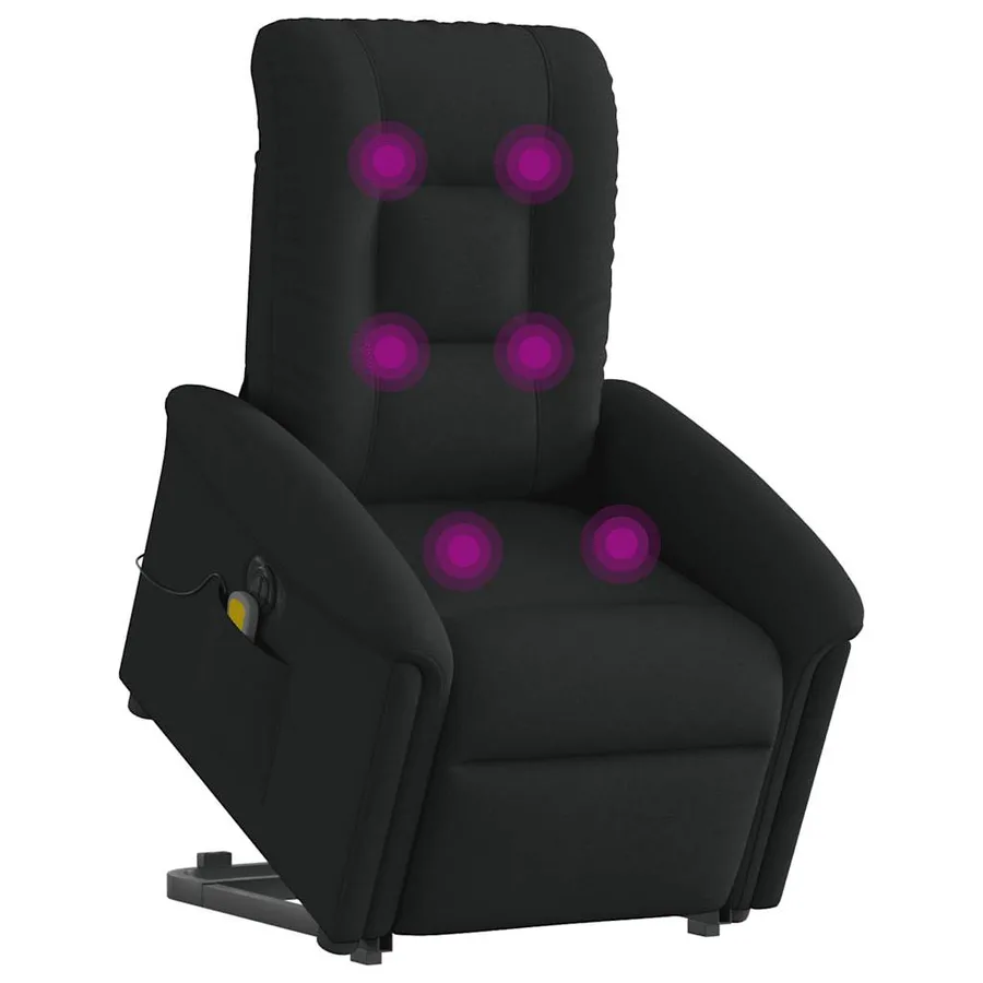 Fauteuil inclinable de massage électrique Noir Tissu - 2