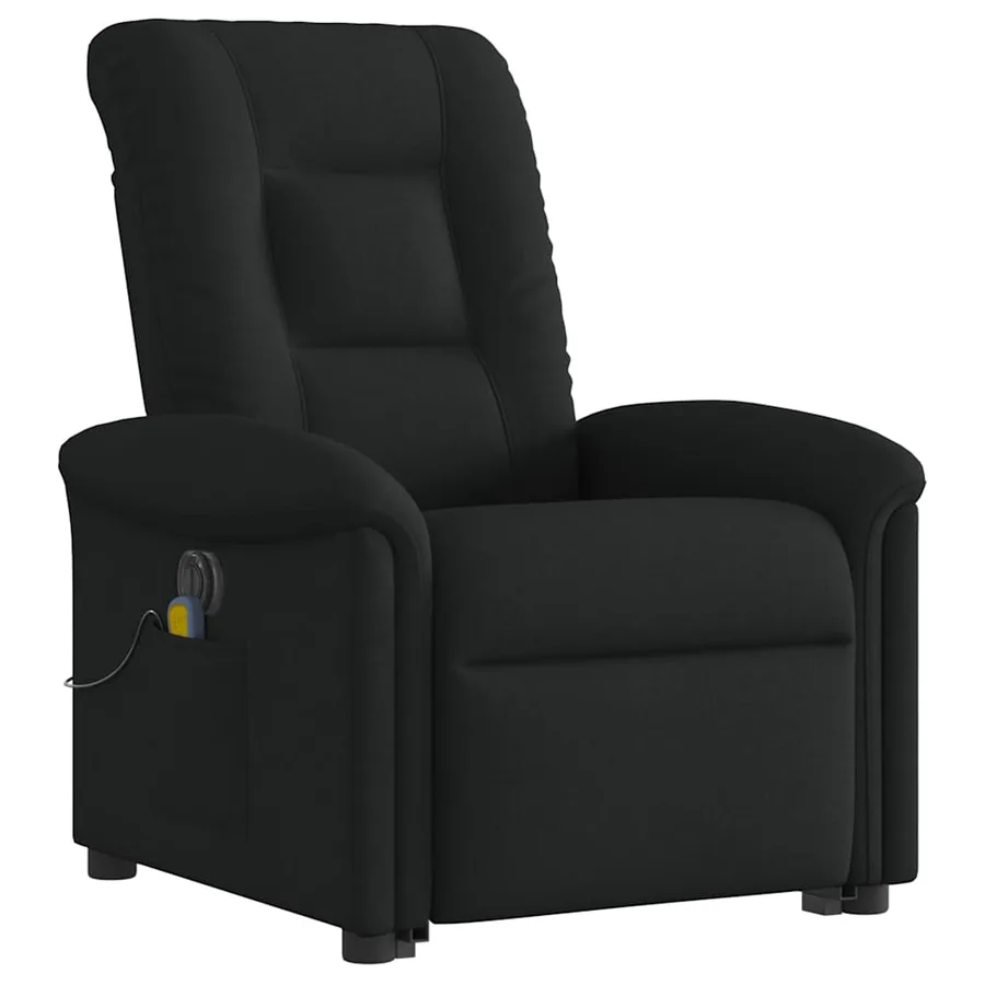 Fauteuil inclinable de massage électrique Noir Tissu - 5