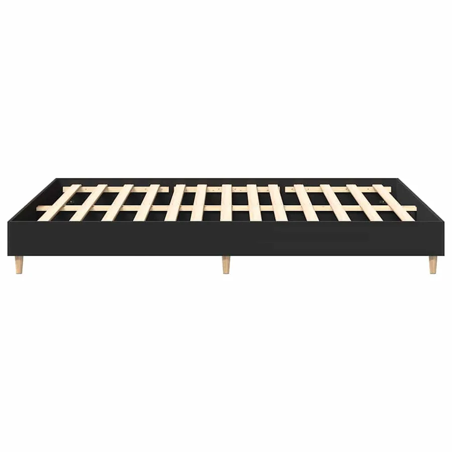 Cadre de lit sans matelas noir 140x200 cm bois d'ingénierie - 6