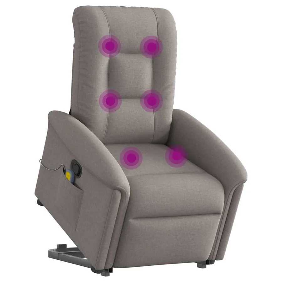 Fauteuil inclinable de massage Taupe Tissu - 2