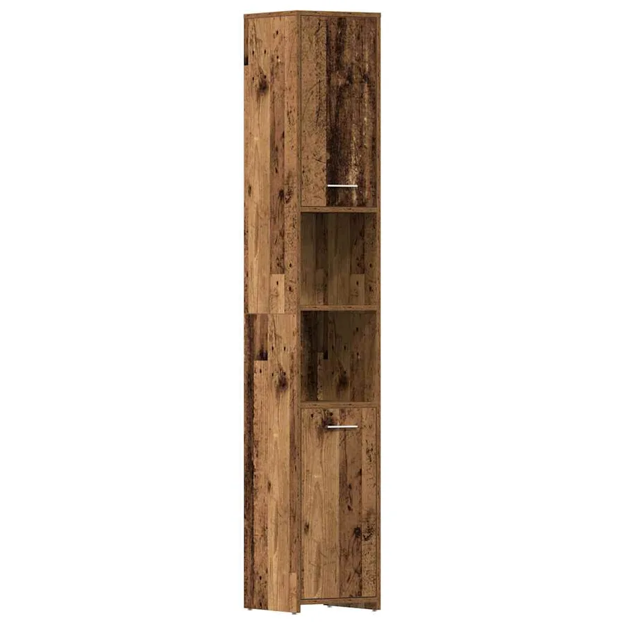 Armoire salle de bain vieux bois 30x30x183,5 cm bois ingénierie - 2