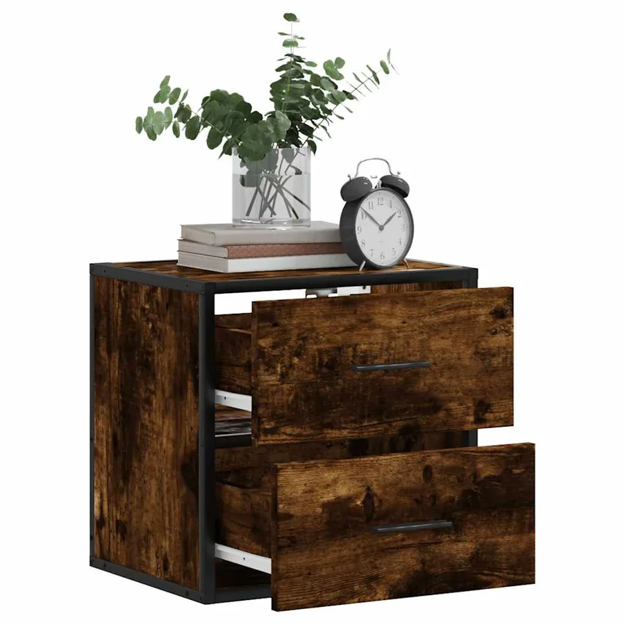 Tables de chevet murales 2 pcs Chêne fumé 40x31x39,5 cm - 4