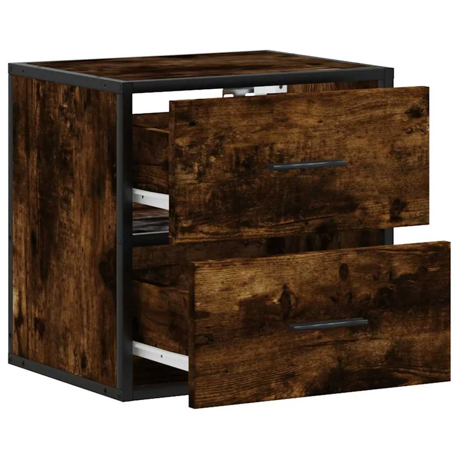 Tables de chevet murales 2 pcs Chêne fumé 40x31x39,5 cm - 9
