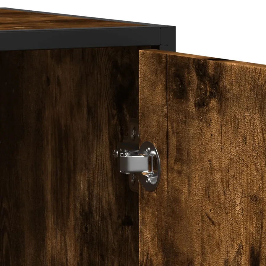 Buffet chêne fumé 92x35x76 cm bois d'ingénierie - 8