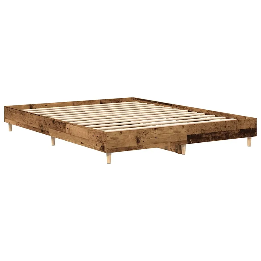 Cadre de lit sans matelas vieux bois 140x200 cm bois ingénierie - 4