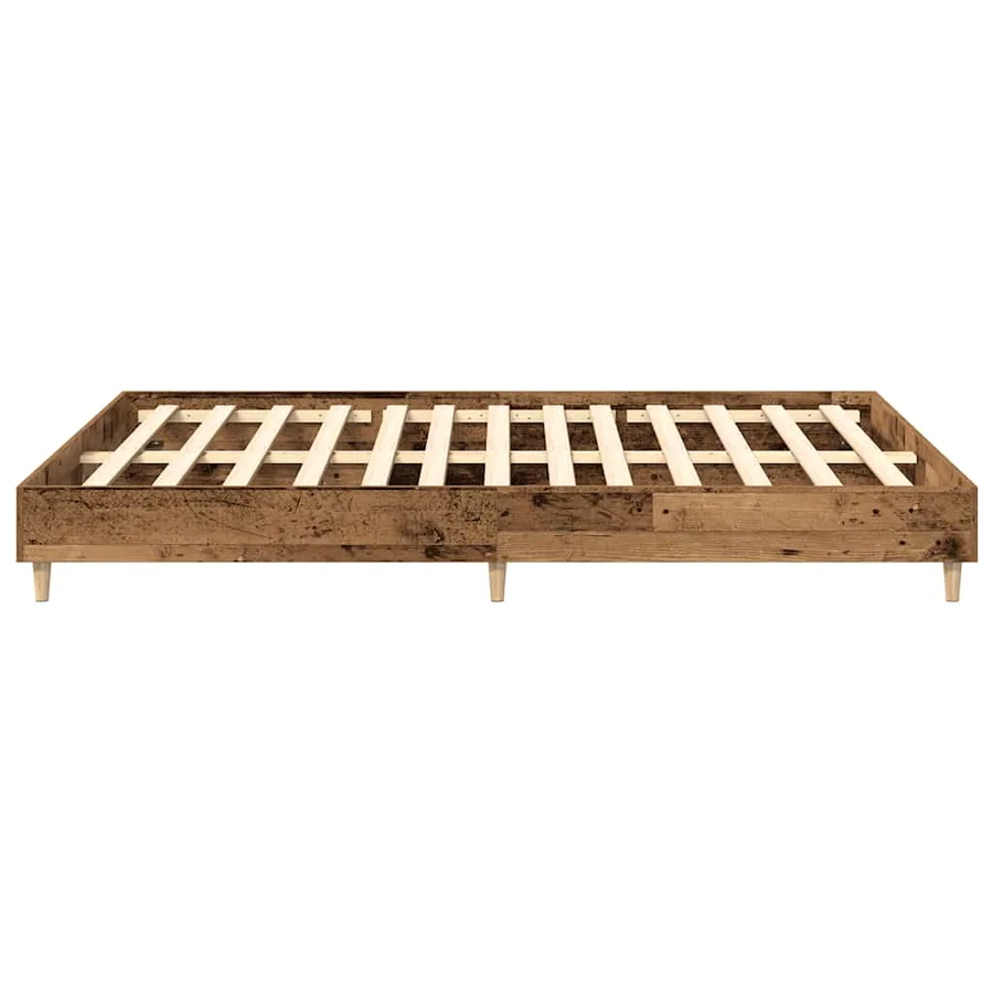 Cadre de lit sans matelas vieux bois 140x200 cm bois ingénierie - 6