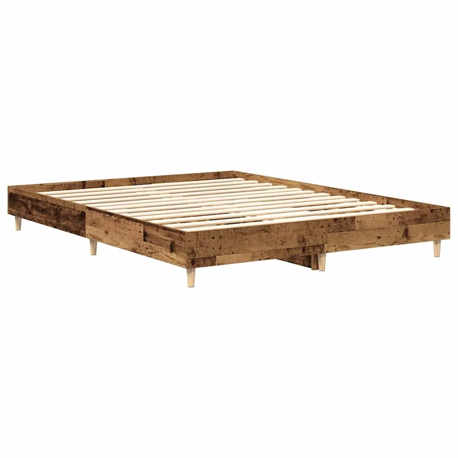 Cadre de lit sans matelas vieux bois 140x200 cm bois ingénierie - 7