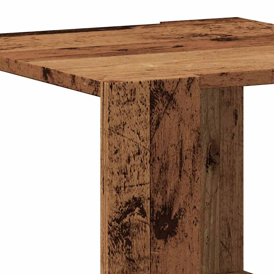 Table basse vieux bois 40x40x30 cm bois d'ingénierie - 7