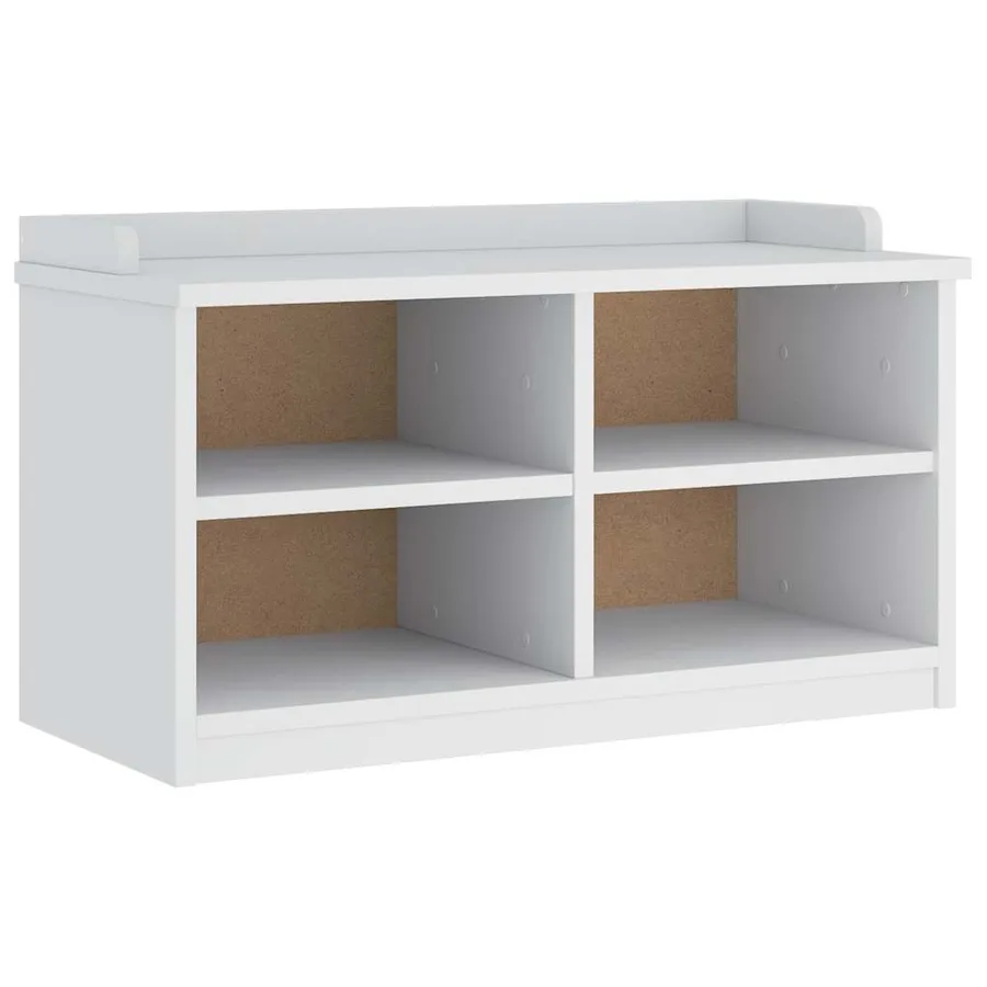 Banc de couloir SANDNES blanc 87x40x50 cm bois de pin massif - 2