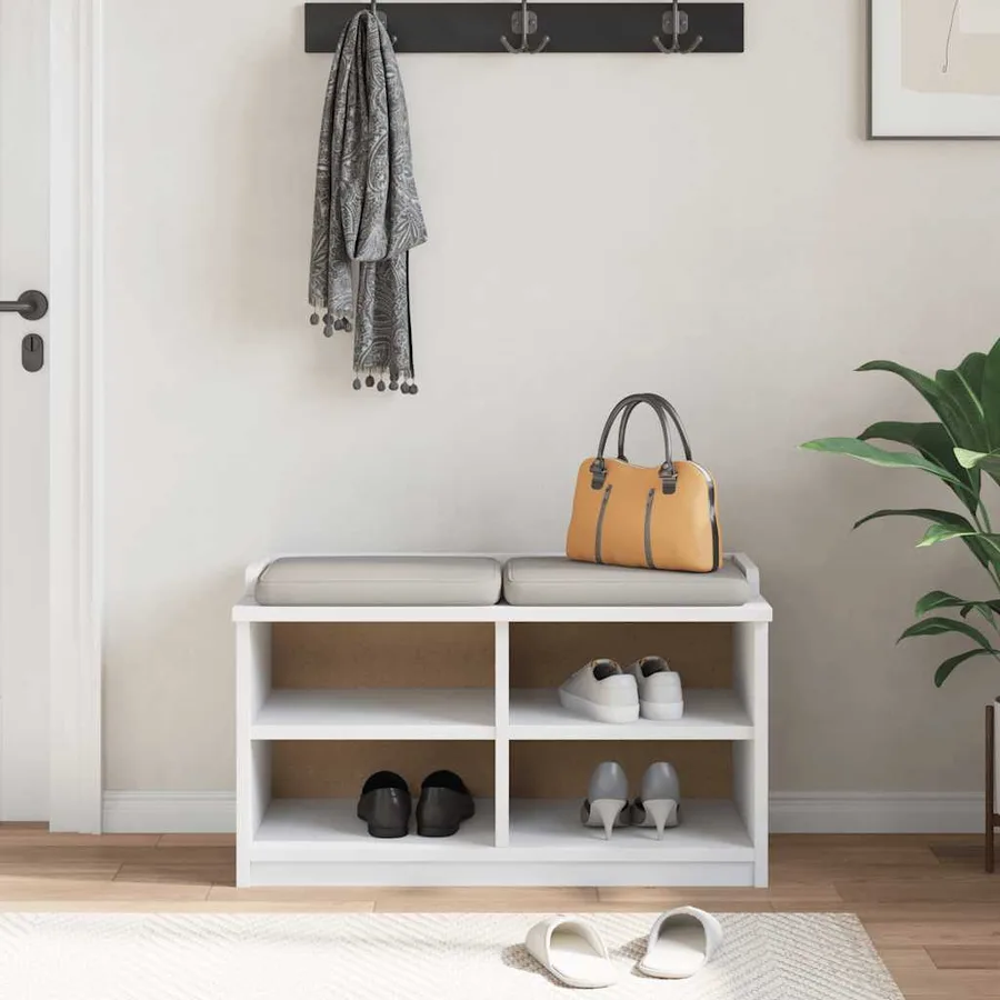 Banc de couloir SANDNES blanc 87x40x50 cm bois de pin massif - 4