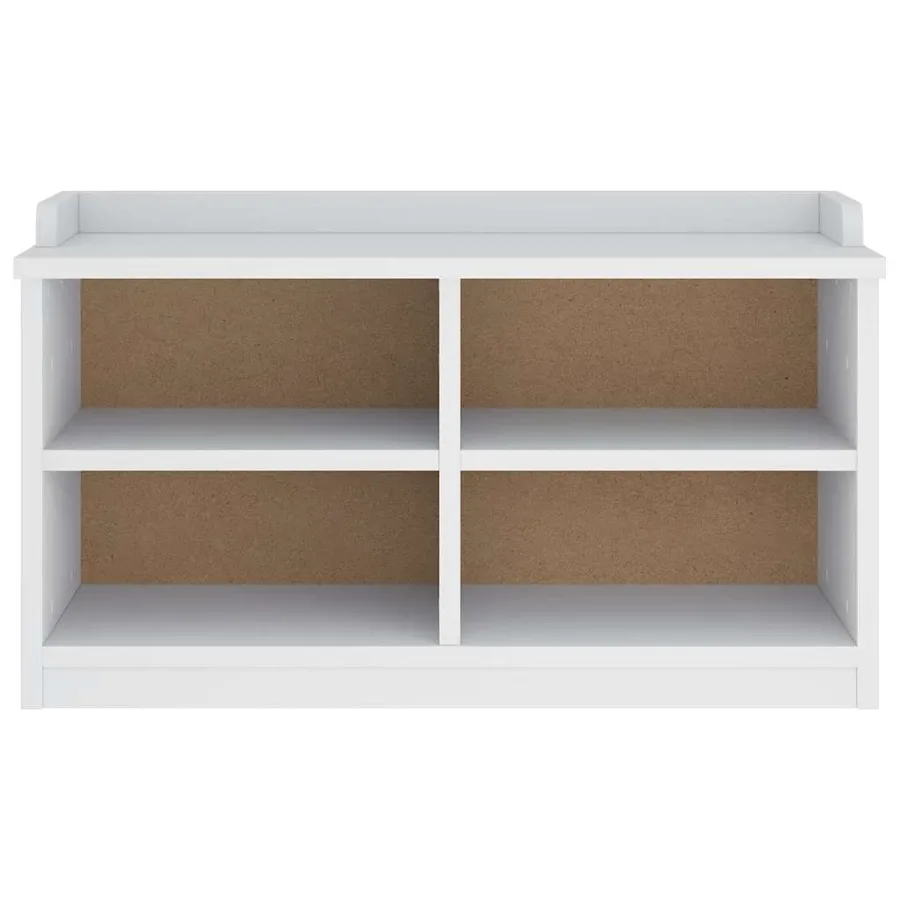 Banc de couloir SANDNES blanc 87x40x50 cm bois de pin massif - 5