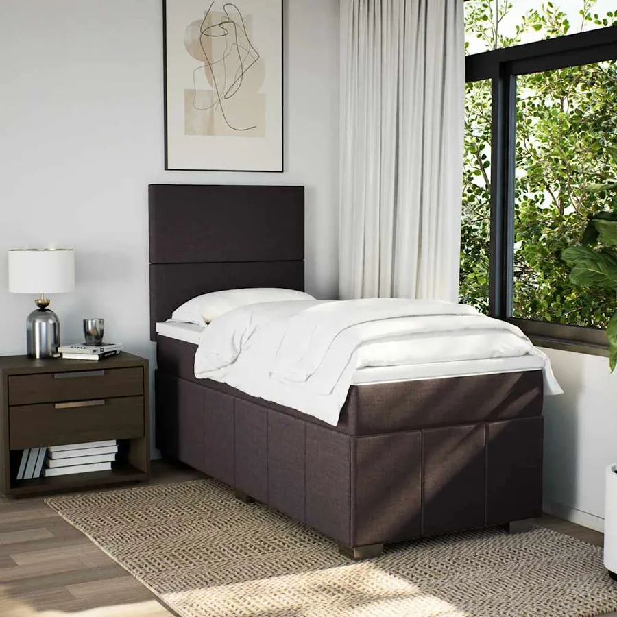 Sommier à lattes de lit avec matelas Marron foncé 90x200 cm - 5