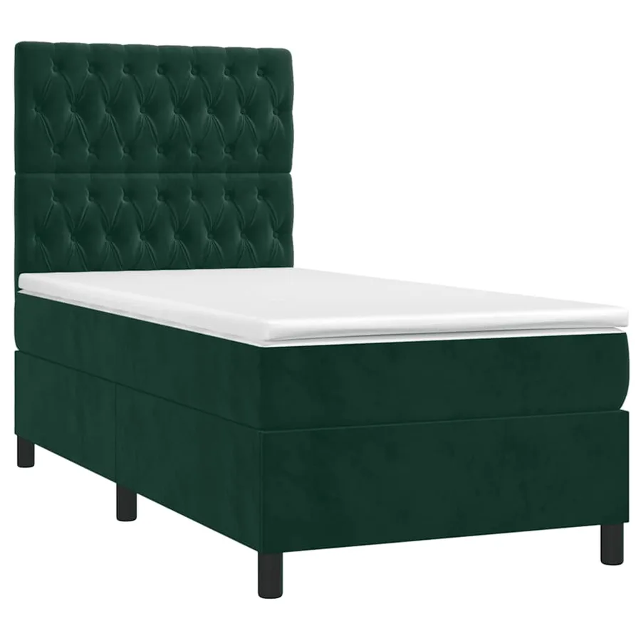 Sommier à lattes de lit avec matelas Vert foncé 90x200 cm - 3