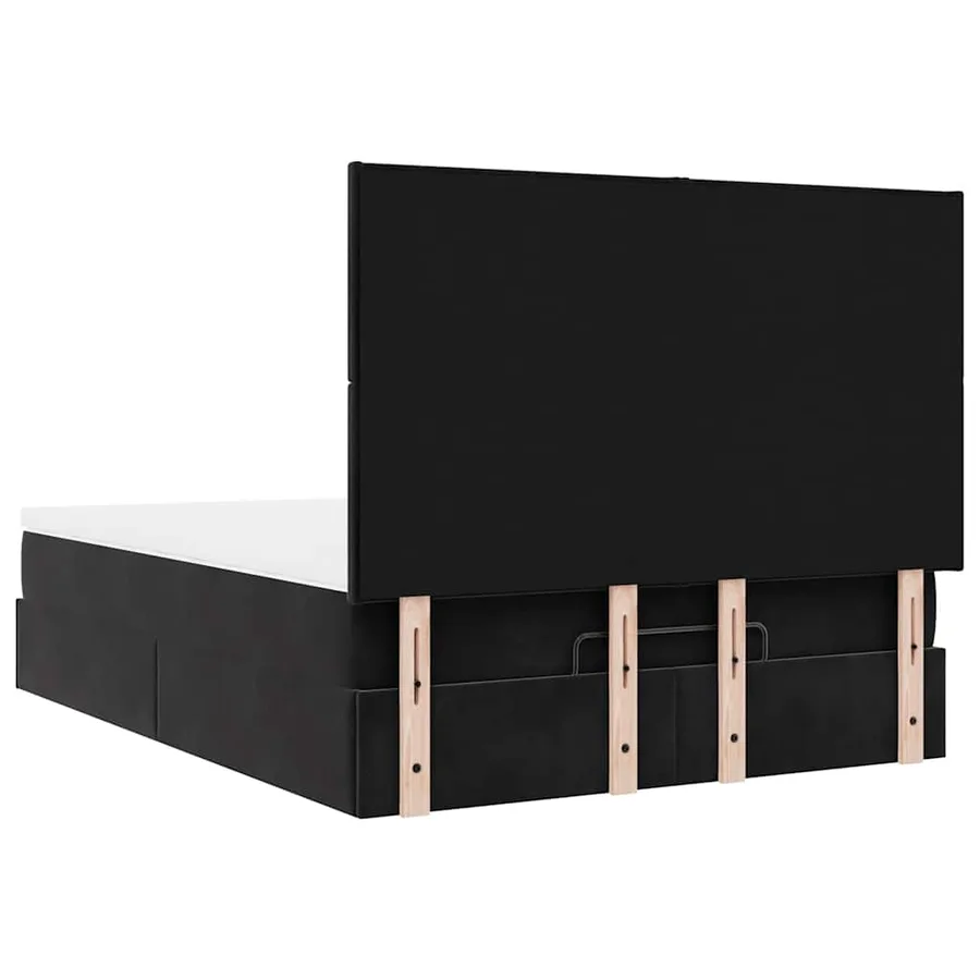Cadre de lit ottoman avec matelas noir 140x200 cm velours - 9