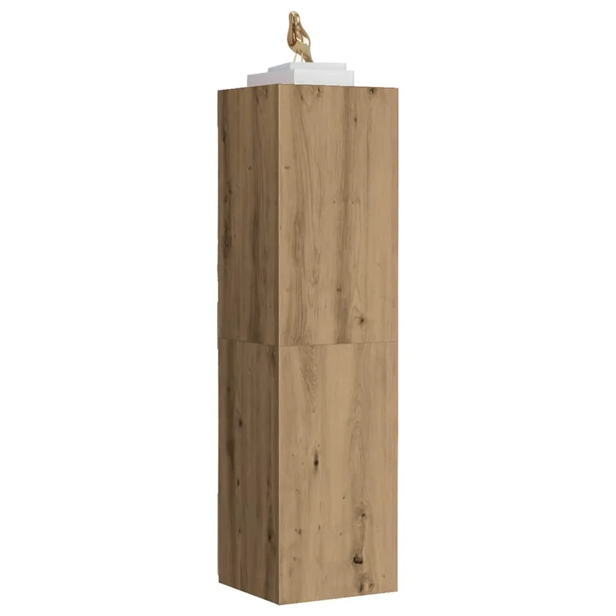 Meuble TV chêne artisanal 30,5x30x110 cm bois d'ingénierie - 3