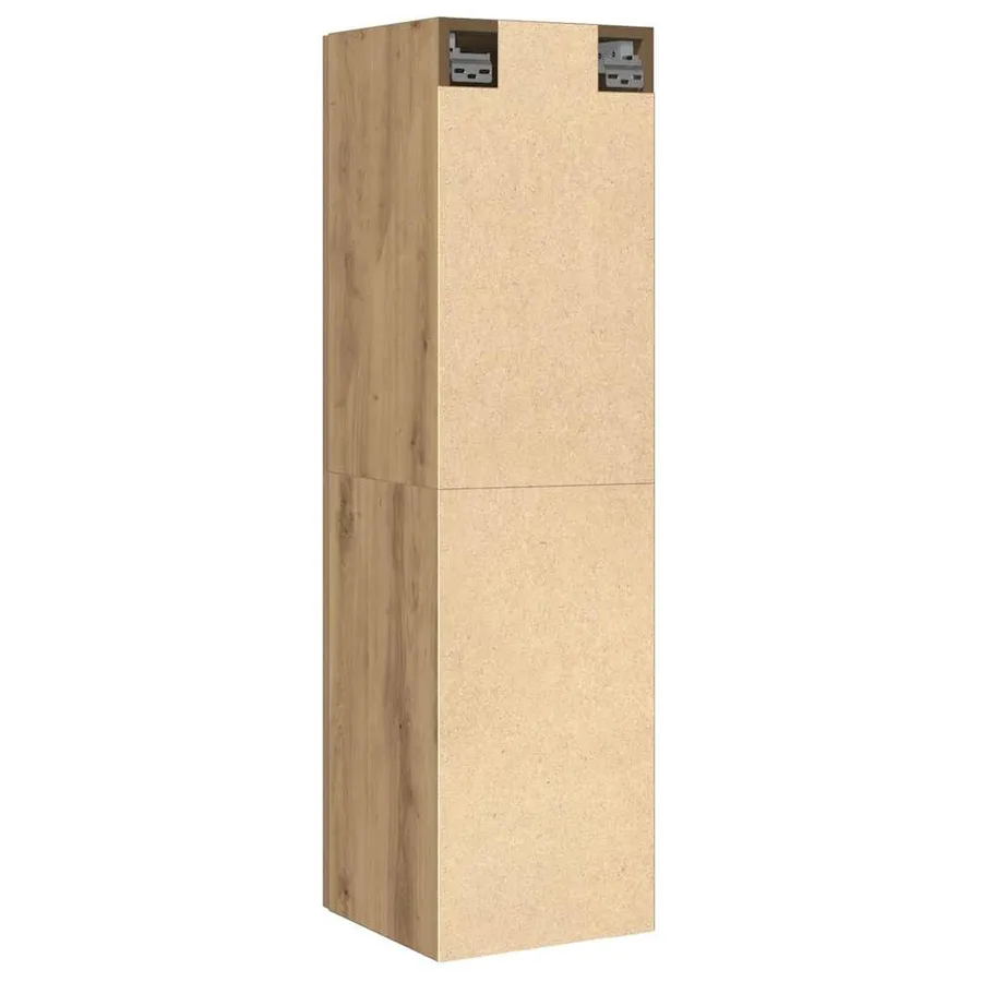 Meuble TV chêne artisanal 30,5x30x110 cm bois d'ingénierie - 6