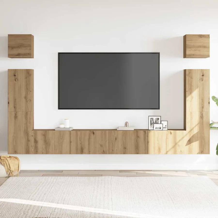 Ensemble de meuble TV mural 6 pcs chêne artisanal - 3