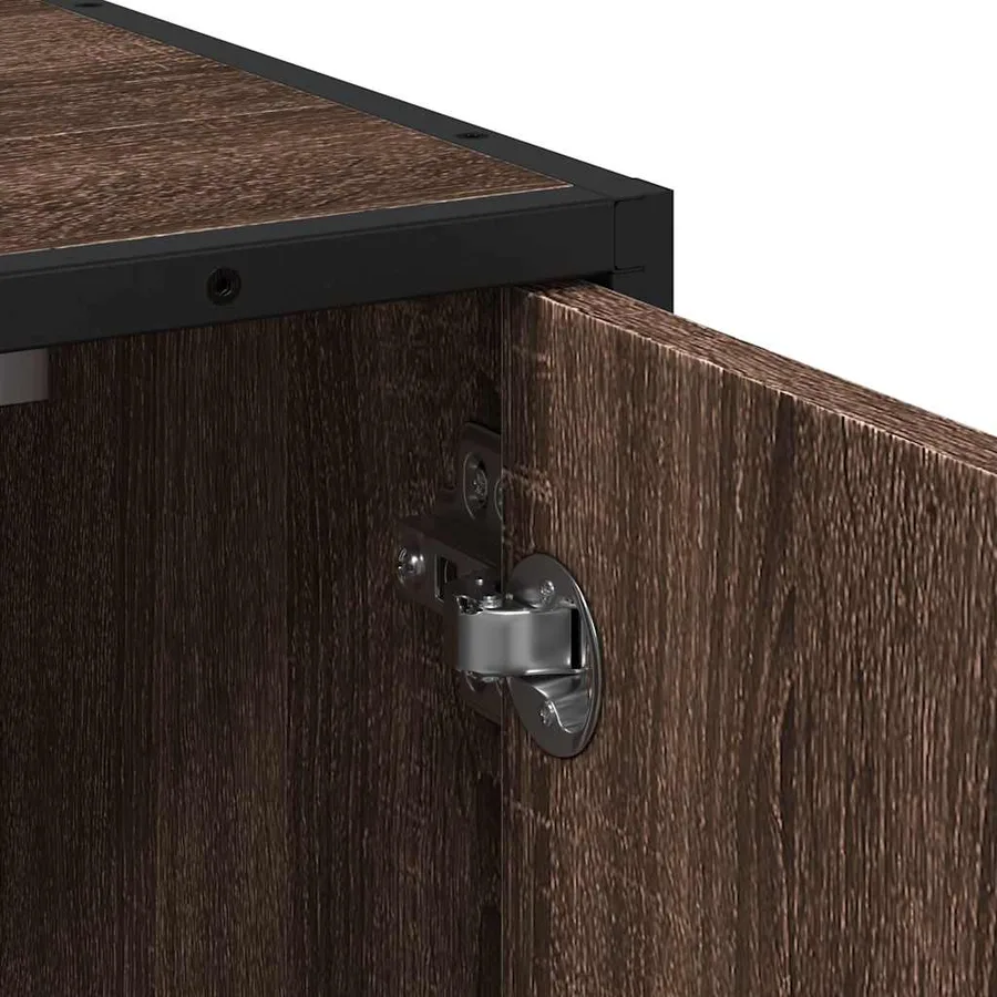Armoire de lavabo de salle de bain chêne marron 65x33x60 cm - 9