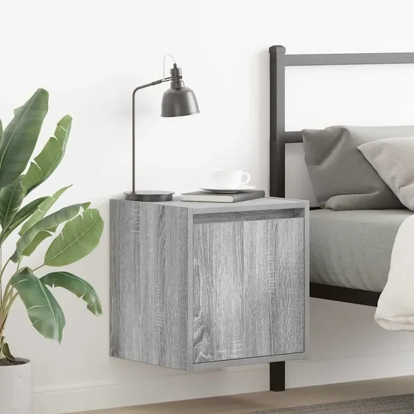 Table de chevet murale sonoma gris 38x34x40 cm