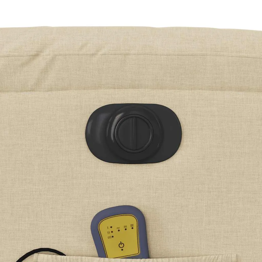 Fauteuil inclinable de massage électrique Crème Tissu - 13
