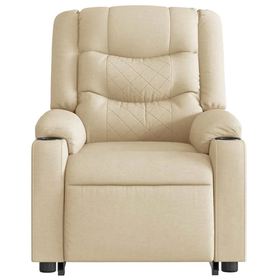 Fauteuil inclinable de massage électrique Crème Tissu - 5