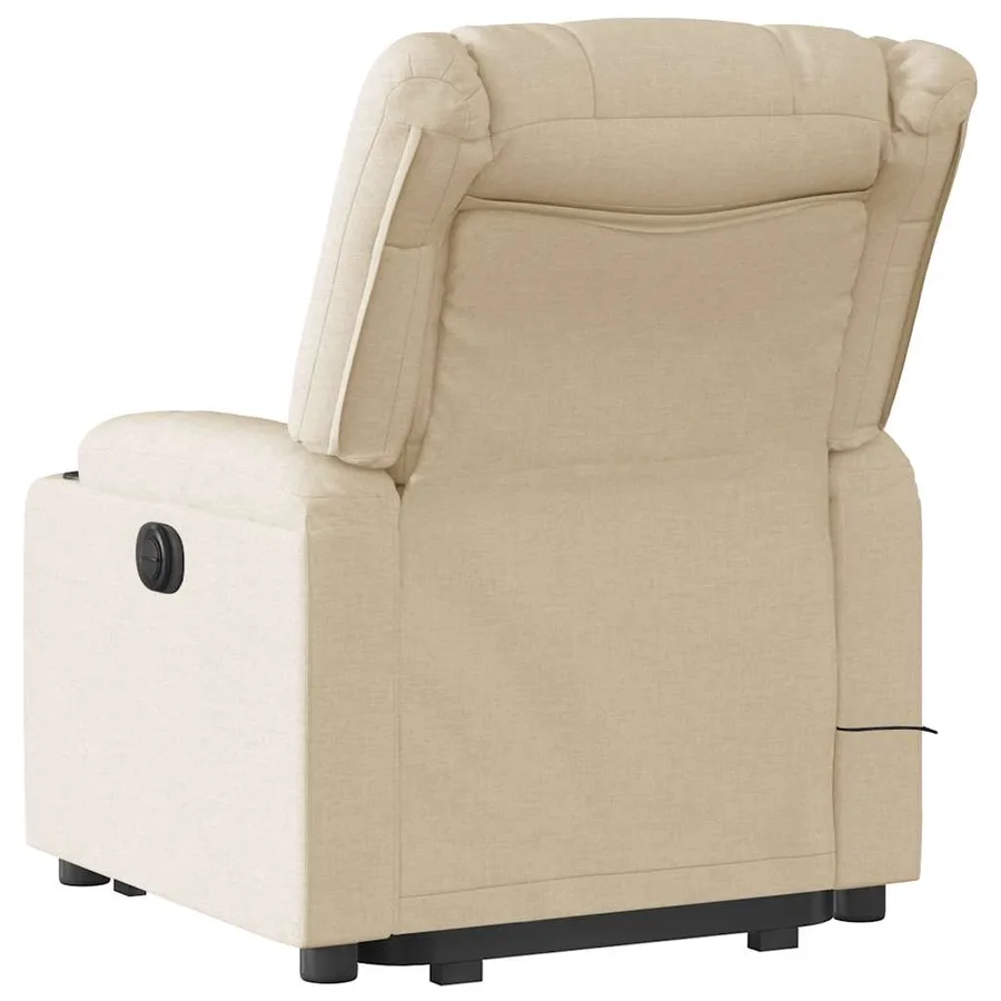 Fauteuil inclinable de massage électrique Crème Tissu - 8