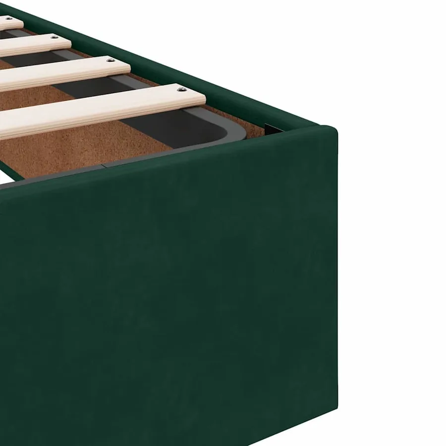 Cadre de lit ottoman sans matelas vert foncé 160x200 cm velours - 11