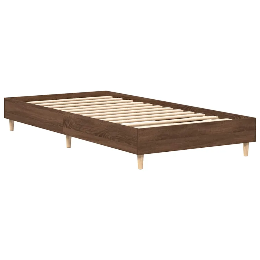 Cadre de lit sans matelas chêne marron 75x190cm bois ingénierie - 4