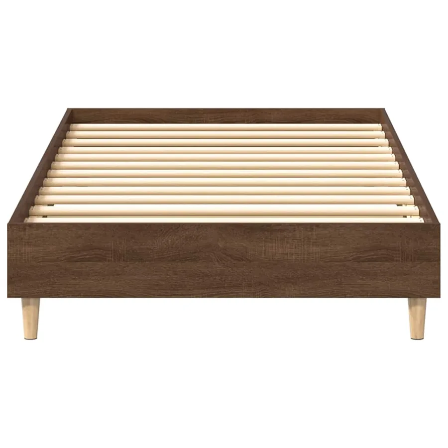 Cadre de lit sans matelas chêne marron 75x190cm bois ingénierie - 5