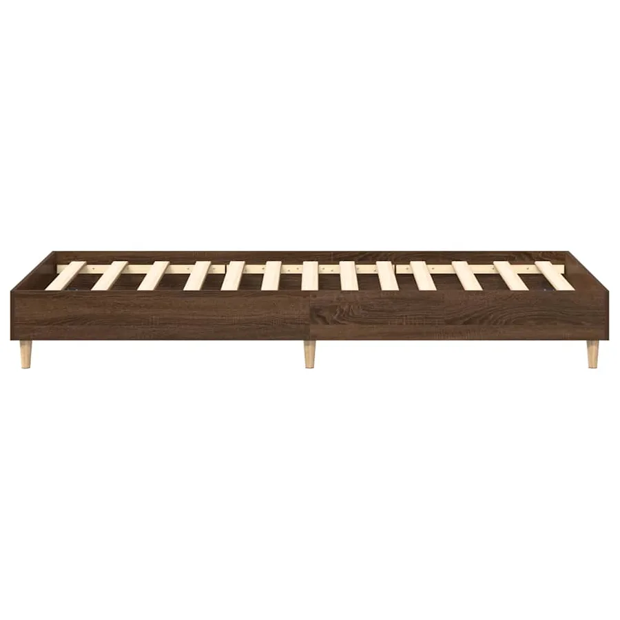 Cadre de lit sans matelas chêne marron 75x190cm bois ingénierie - 6