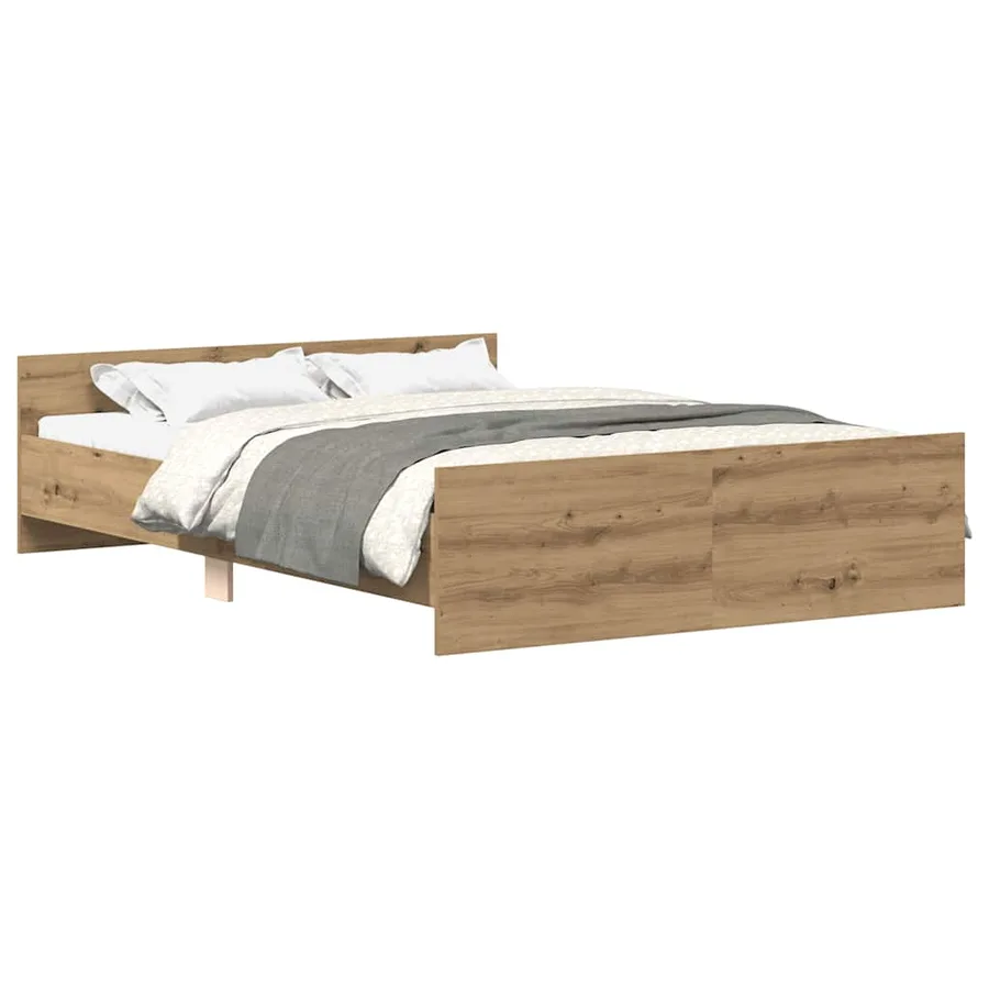 Cadre de lit sans matelas chêne artisanal 120x190 cm - 2