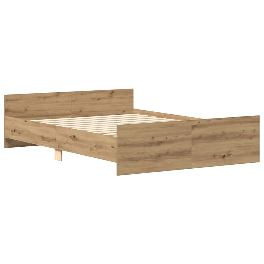 Cadre de lit sans matelas chêne artisanal 120x190 cm - 4