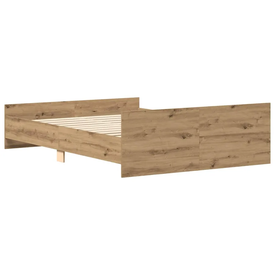 Cadre de lit sans matelas chêne artisanal 120x190 cm - 6