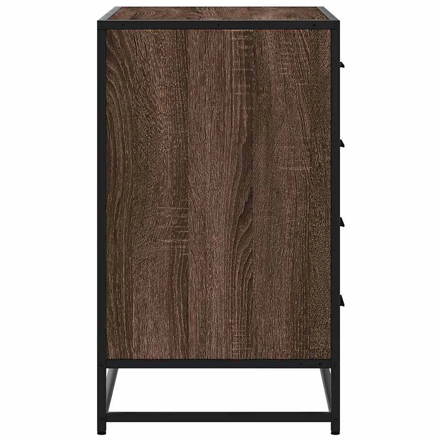 Commode chêne marron 70x41x70 cm bois d'ingénierie - 6