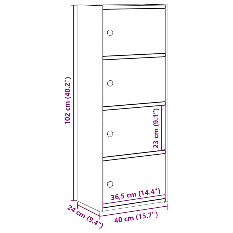 Bibliothèque blanc 40x24x102 cm bois d'ingénierie - 11