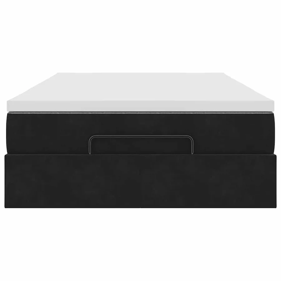 Cadre de lit ottoman avec matelas noir 120x200 cm velours - 7