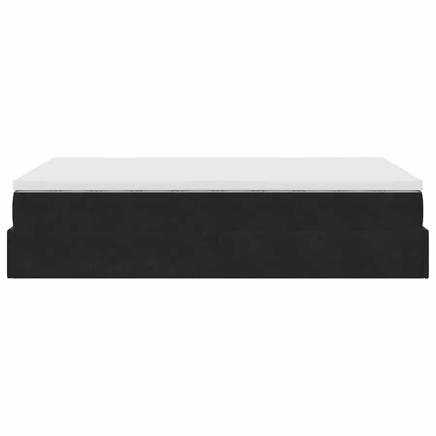 Cadre de lit ottoman avec matelas noir 120x200 cm velours - 9