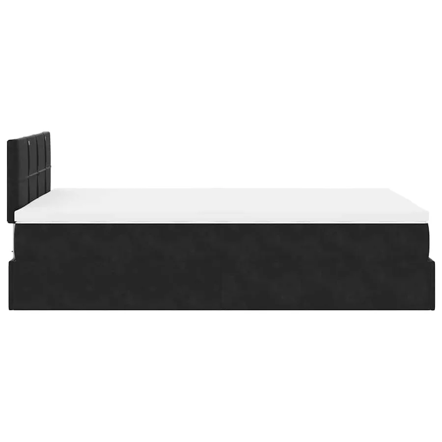 Cadre de lit ottoman avec matelas noir 120x200 cm velours - 8